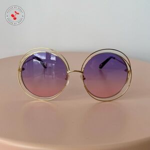Chloé Carlina Sunglasses in Gold with Purple to Pink Gradient
